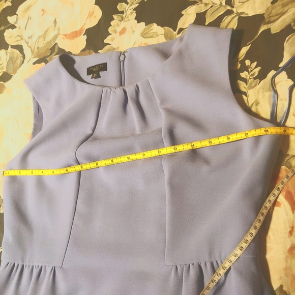 TALBOTS PETITES PLEATED ADORABLE MUTED SKY BLUE DRESS SIZE 8P - Picture 13 of 13